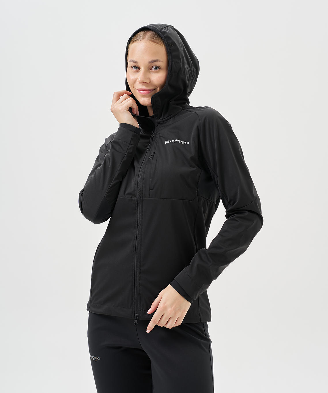 Тренировочная куртка Nordski PRO TOUR HOOD Black W