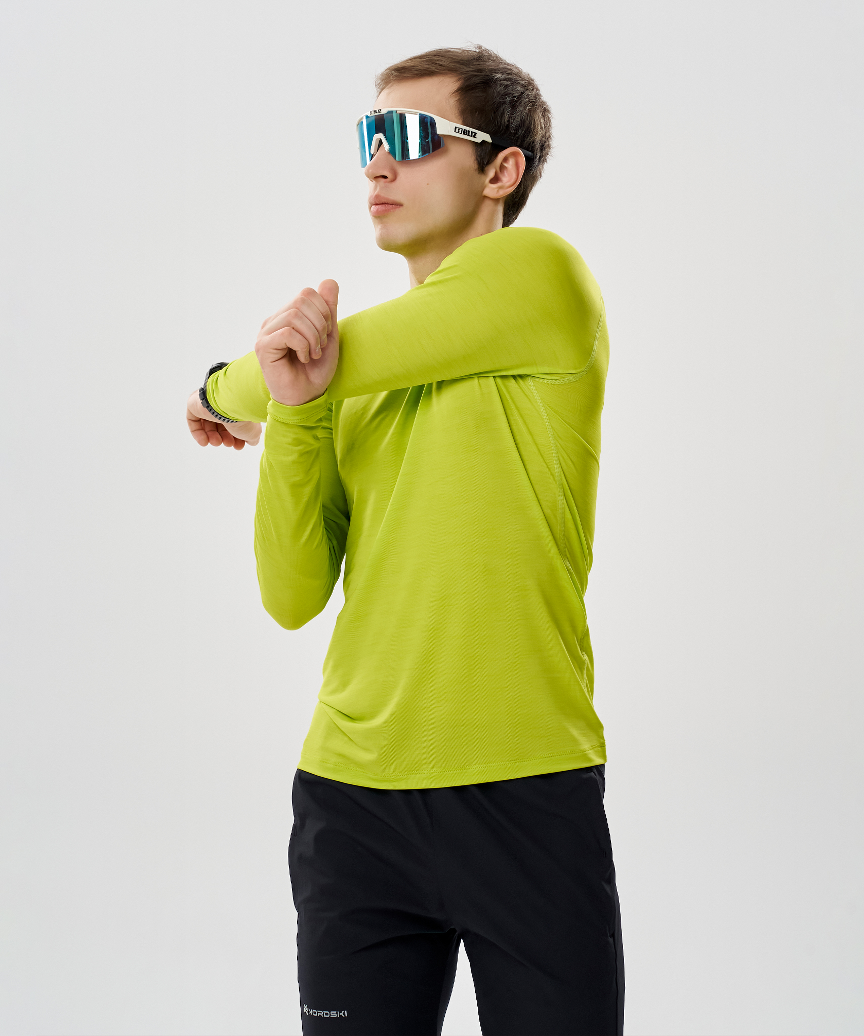 Футболка Nordski Pro Lime с длинным рукавом