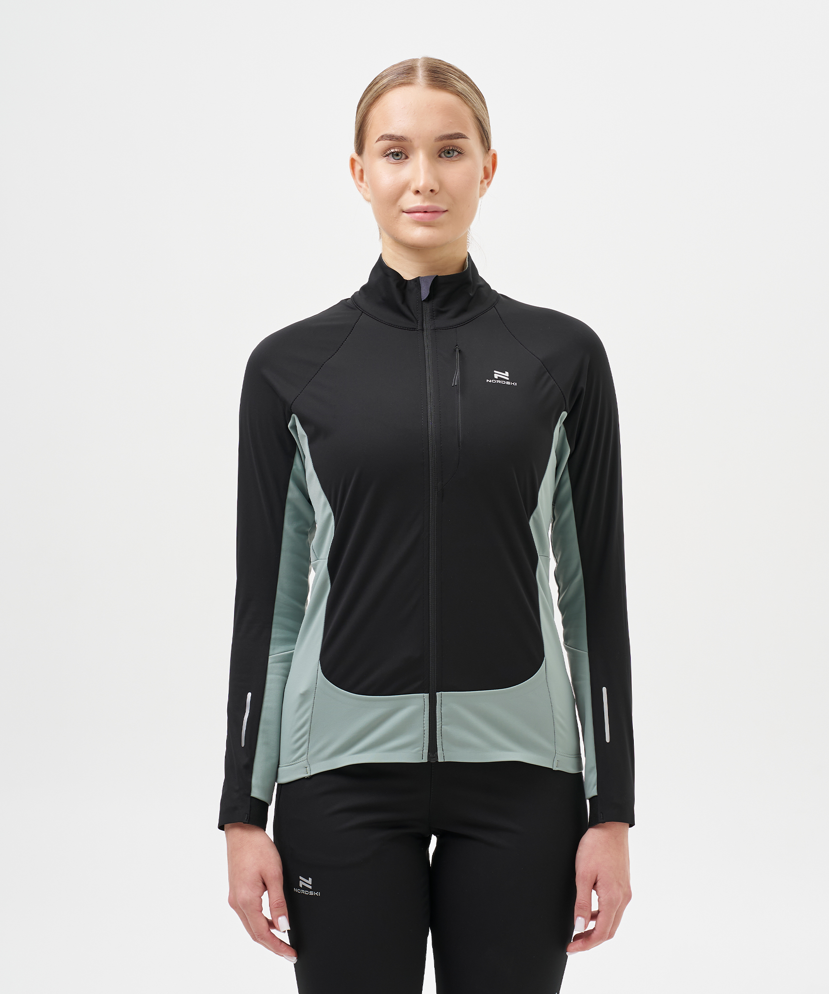 Тренировочная куртка Nordski Race Black/Ice Mint W