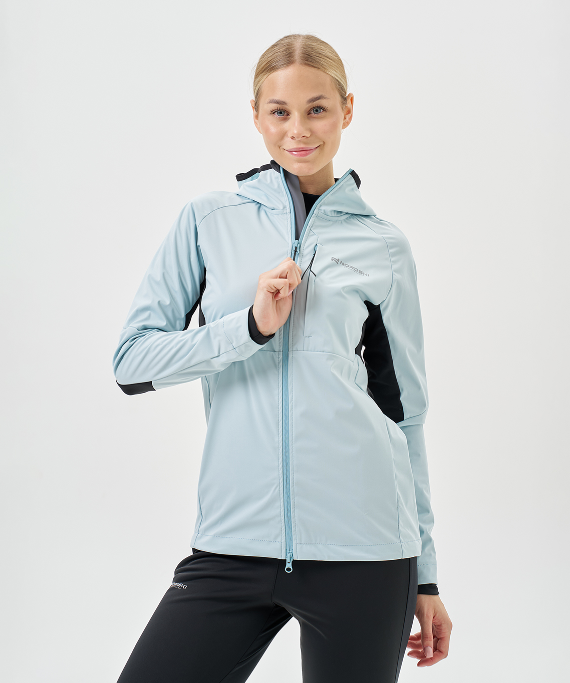 Тренировочная куртка Nordski PRO TOUR HOOD Aqua/Black W