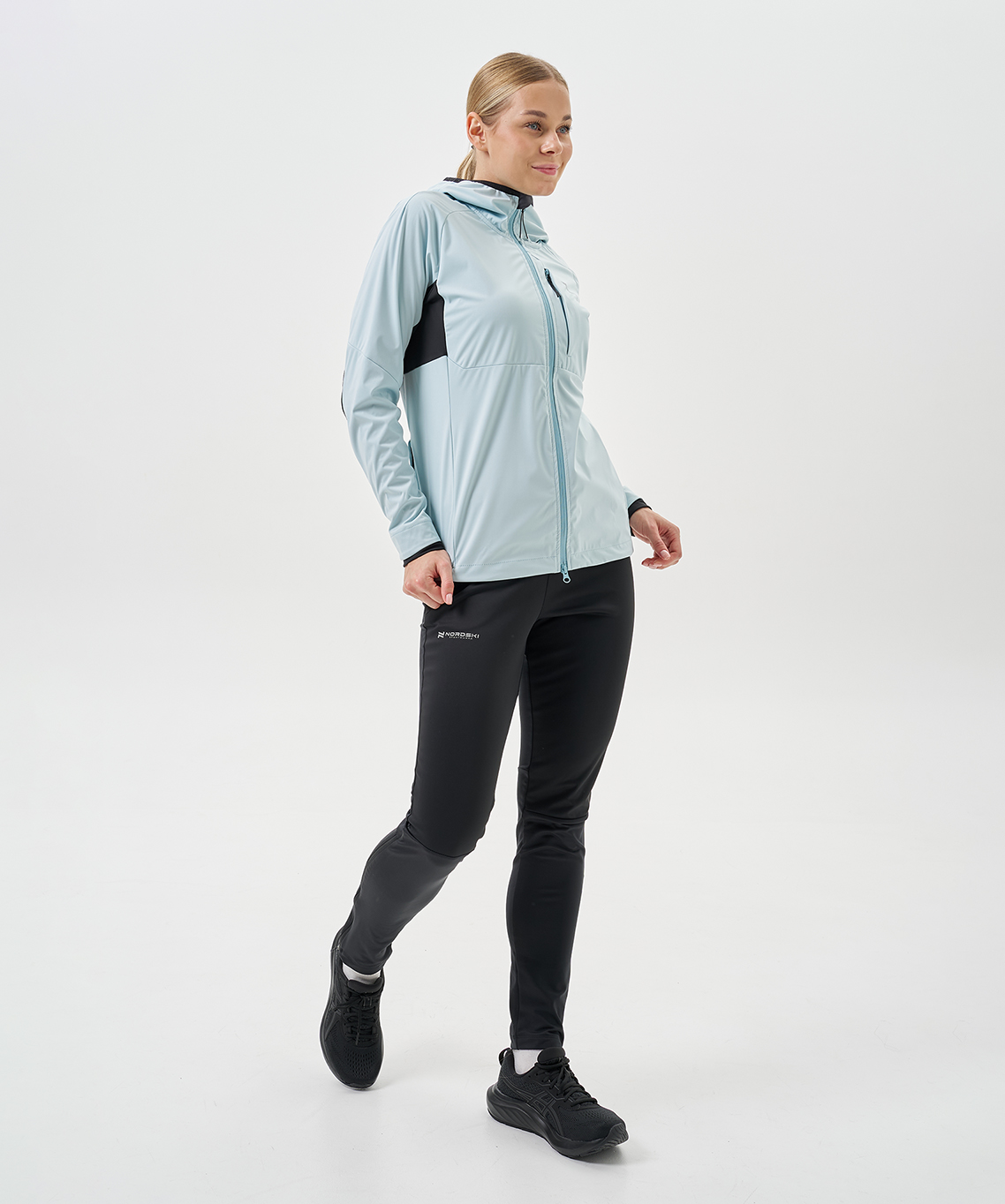 Тренировочная куртка Nordski PRO TOUR HOOD Aqua/Black W